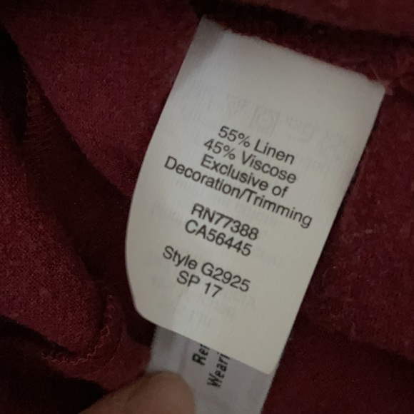 Madewell Embroidered Burgundy Linen Top - Picture 8 of 8